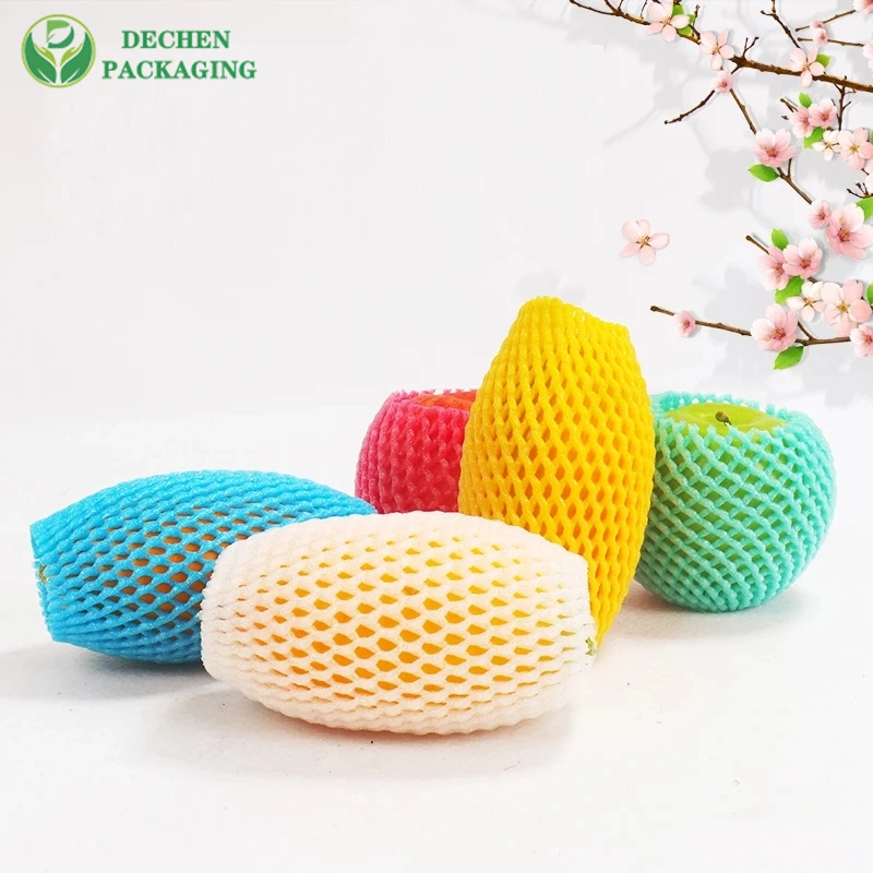 Fruit Shockproof Packaging Colorful Foam Sleeve Tubular Net