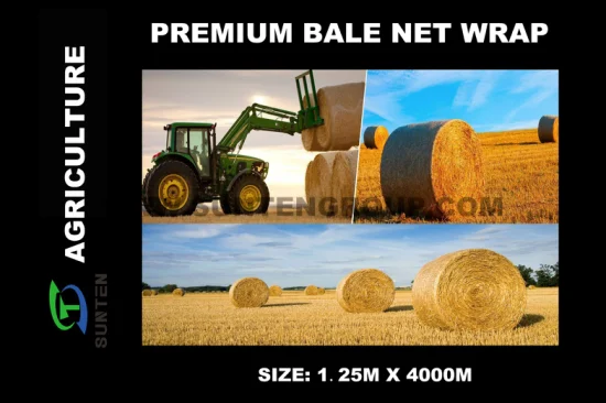 PE/Polyethylen/PP/Kunststoff/landwirtschaftliche weiße Verpackung, runde Silage/Gras-Heuballen/Ballen-Netzfolie für Australien